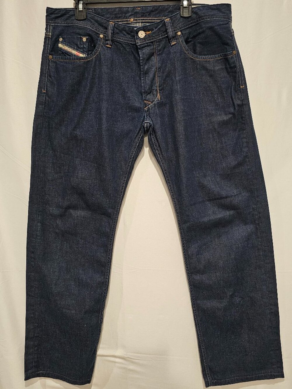 Diesel Larkee Men's Regular Straight Jeans W36 L32 Button Fly Dark Wash Denim